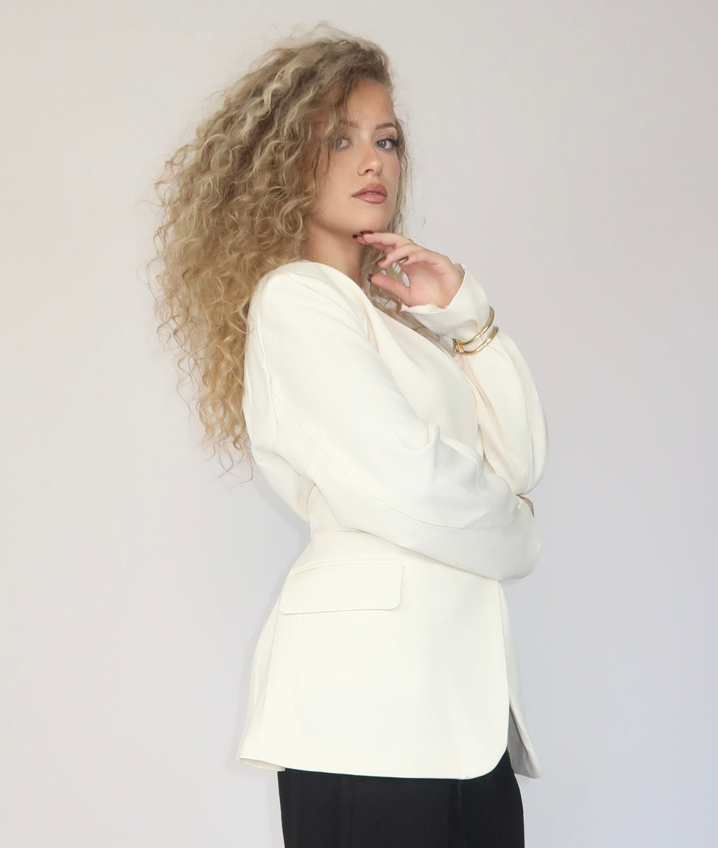 Blazer structuré crème modulable