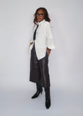 Pantacourt en Simili-Cuir Marron Foncé