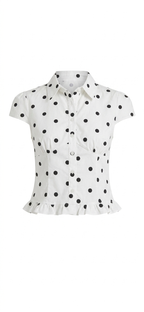 Chemisier à Pois – Blanc & Noir