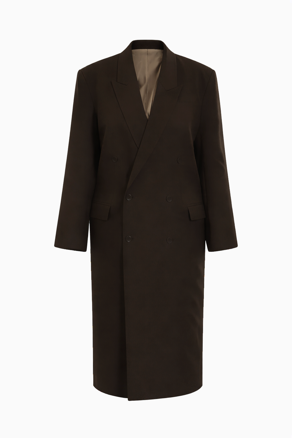 Manteau long blazer marron