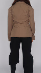 Veste Blazer Cintrée Camel à Boutons Latéraux