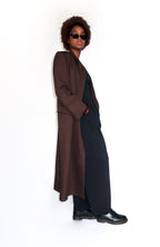 Manteau long blazer marron