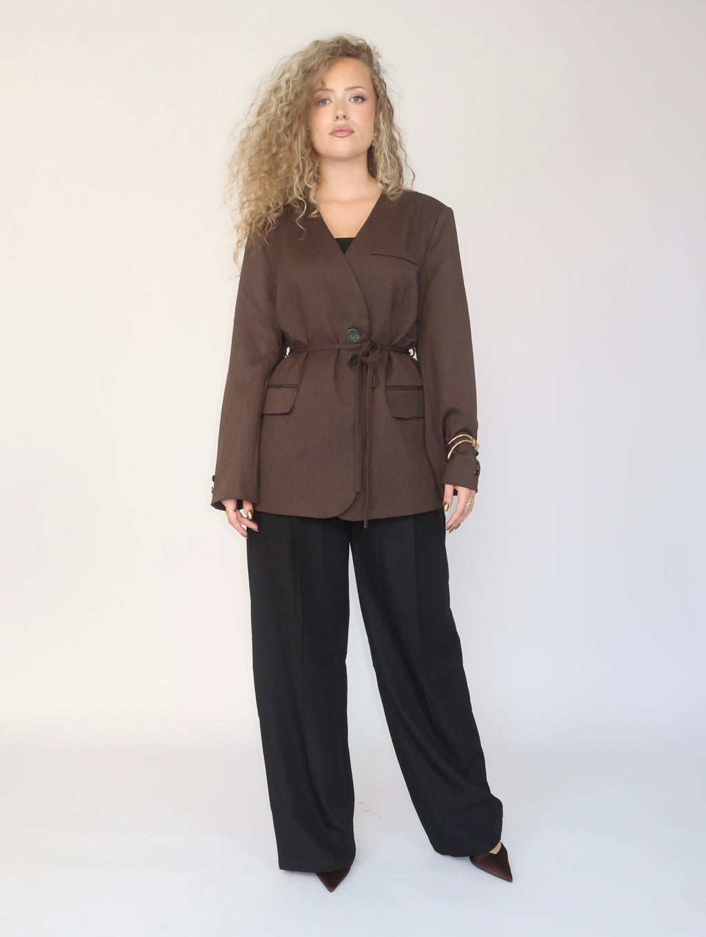 Blazer structuré marron modulable