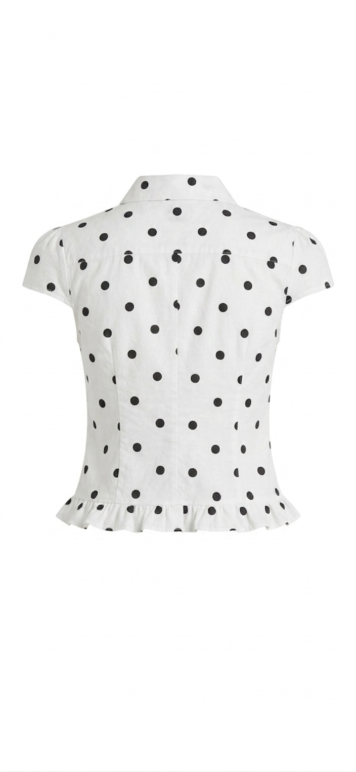 Chemisier à Pois – Blanc & Noir