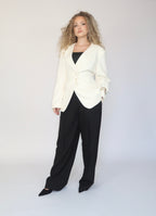 Blazer structuré crème modulable