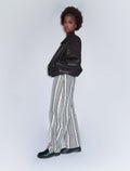 Pantalon Barrel Rayé Noir & Blanc