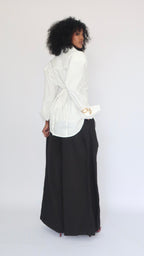 Chemise structurée avec épaulettes - Blanche