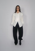 Chemise structurée avec épaulettes - Blanche