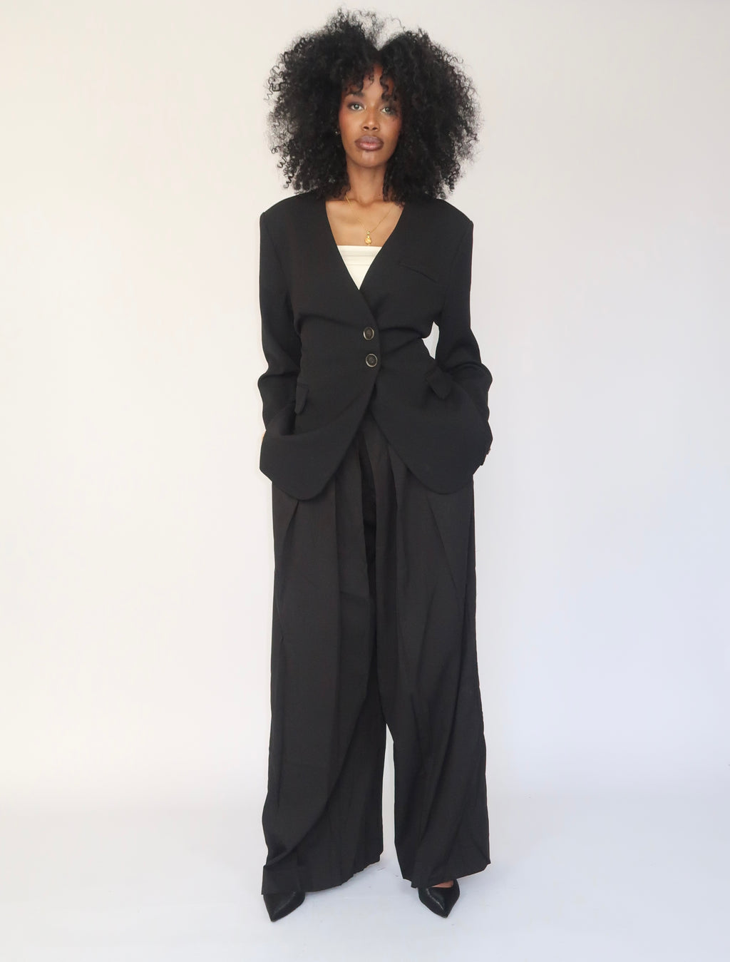 Blazer structuré noir modulable