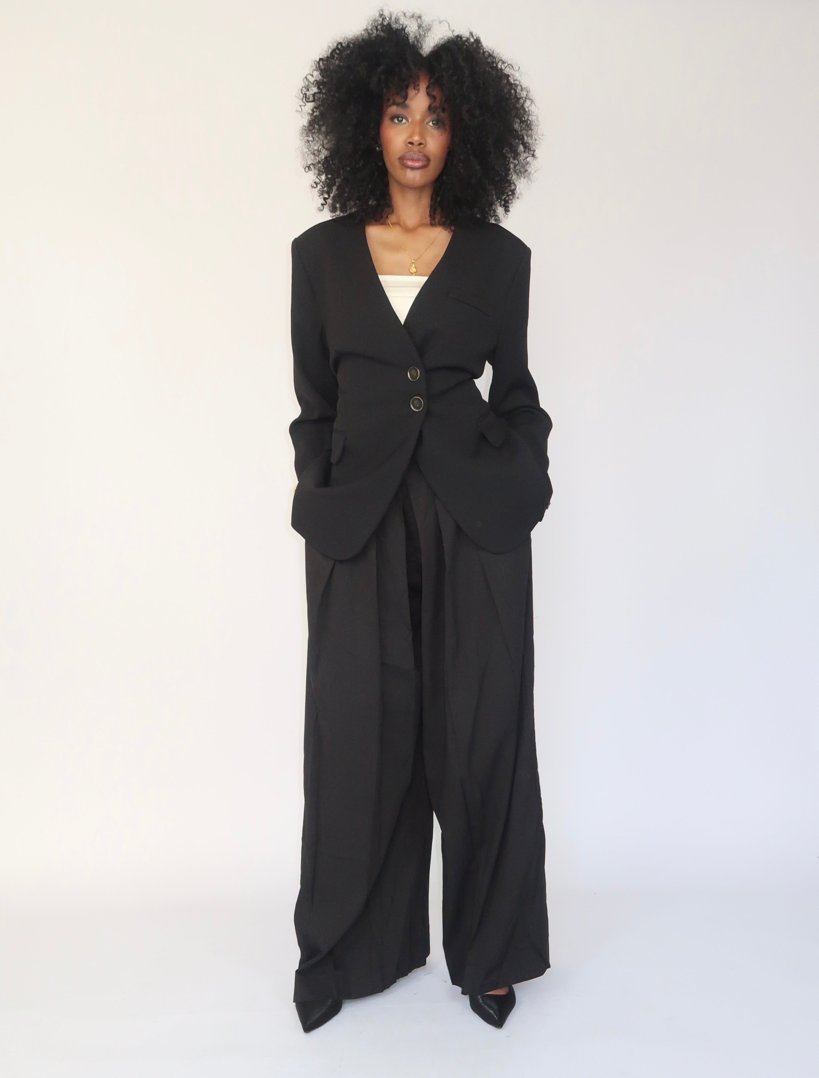 Blazer structuré noir modulable