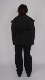 Blazer Noir Ajustable – Oversize ou Silhouette Cintrée