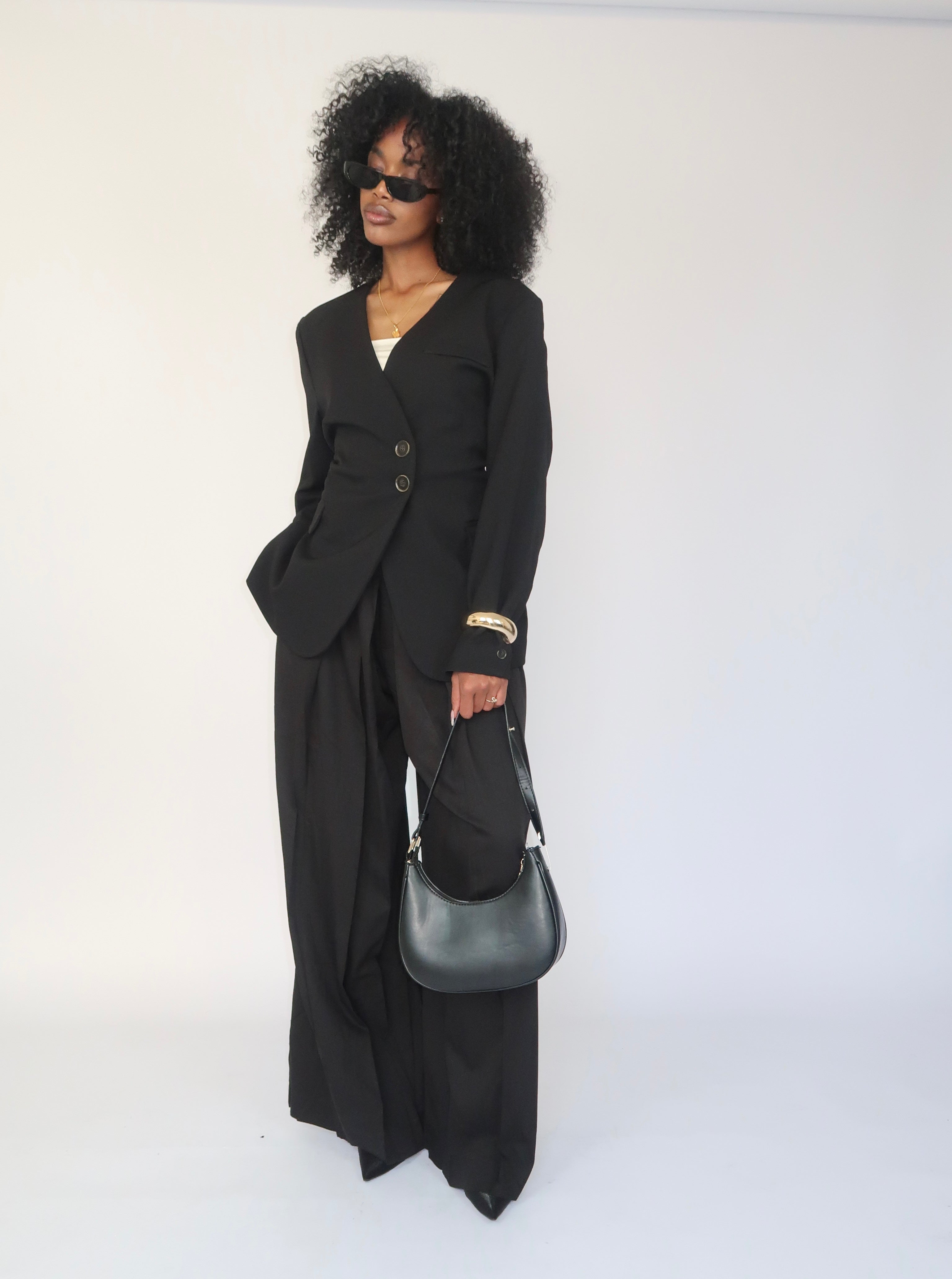 Blazer structuré noir modulable