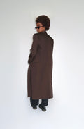 Manteau long blazer marron