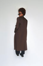 Manteau long blazer marron