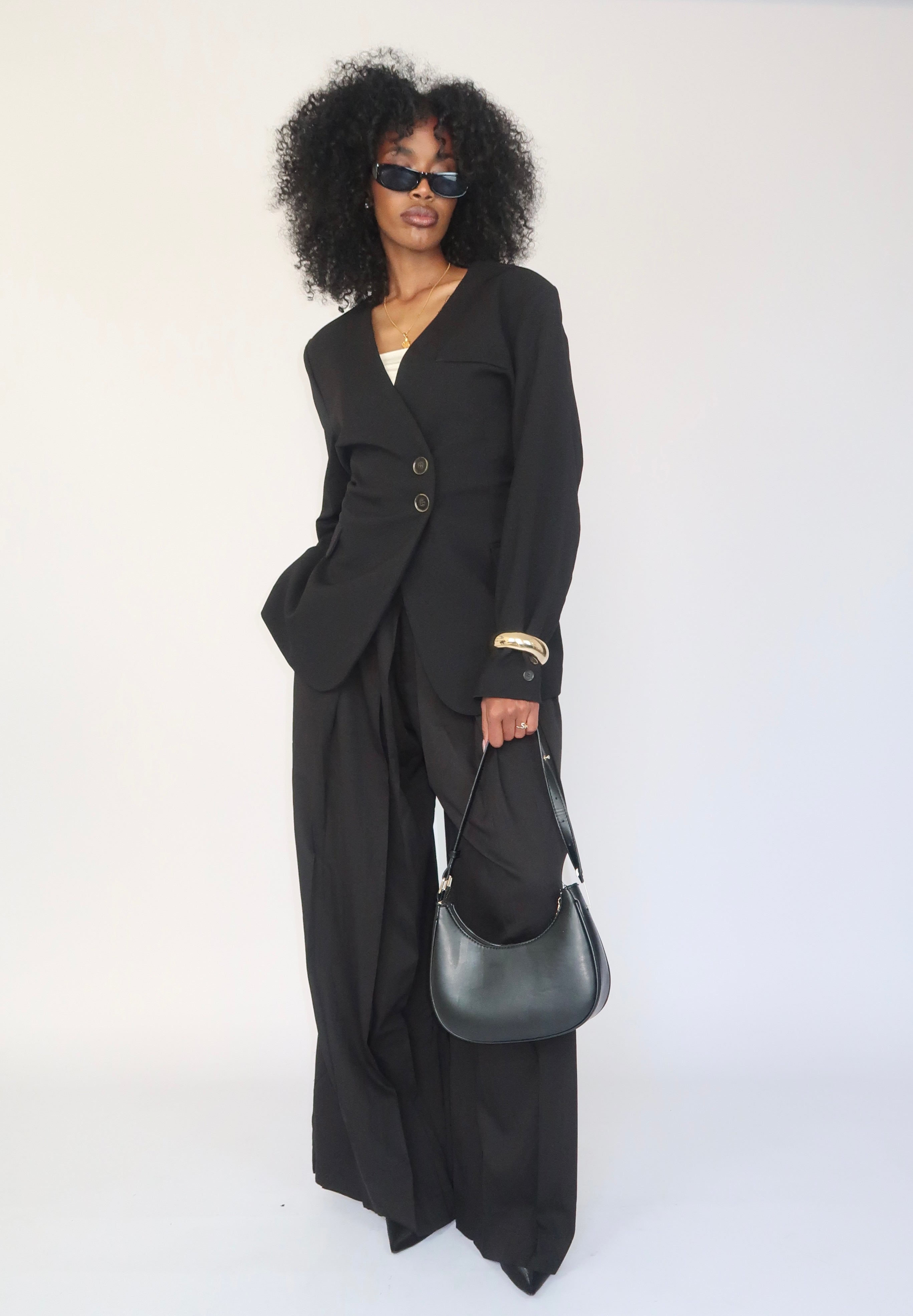 Blazer structuré noir modulable