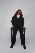 Blazer Noir Ajustable – Oversize ou Silhouette Cintrée