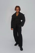 Blazer Noir Ajustable – Oversize ou Silhouette Cintrée