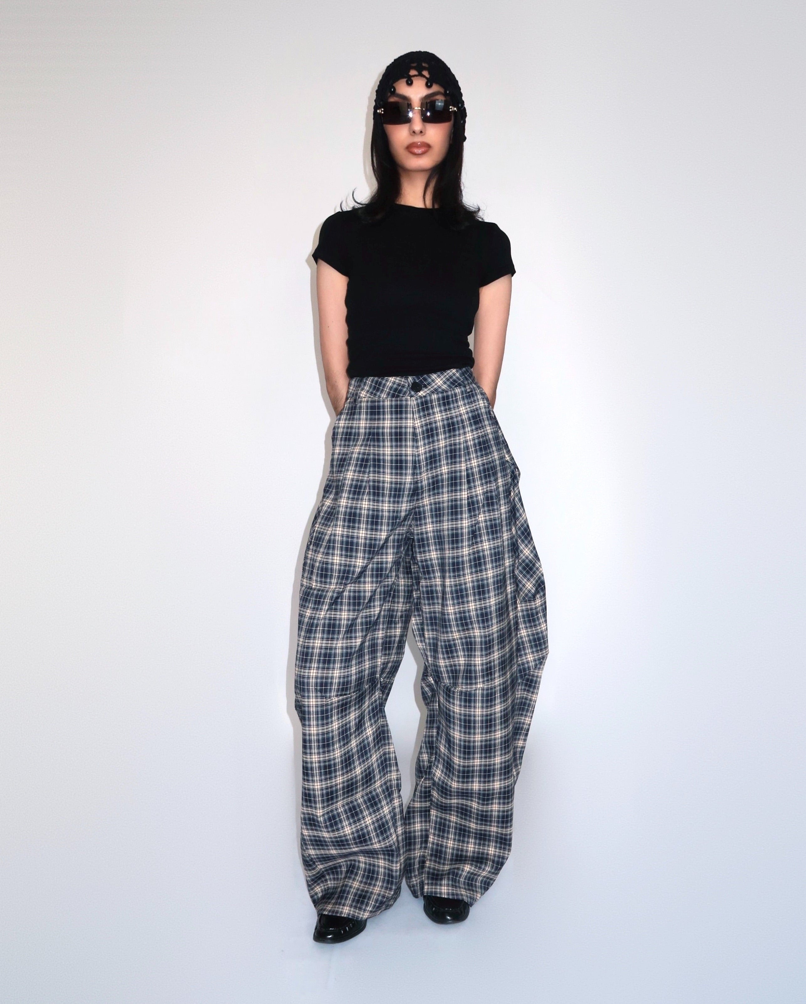 Pantalon Large à Carreaux - Coupe Ballon
