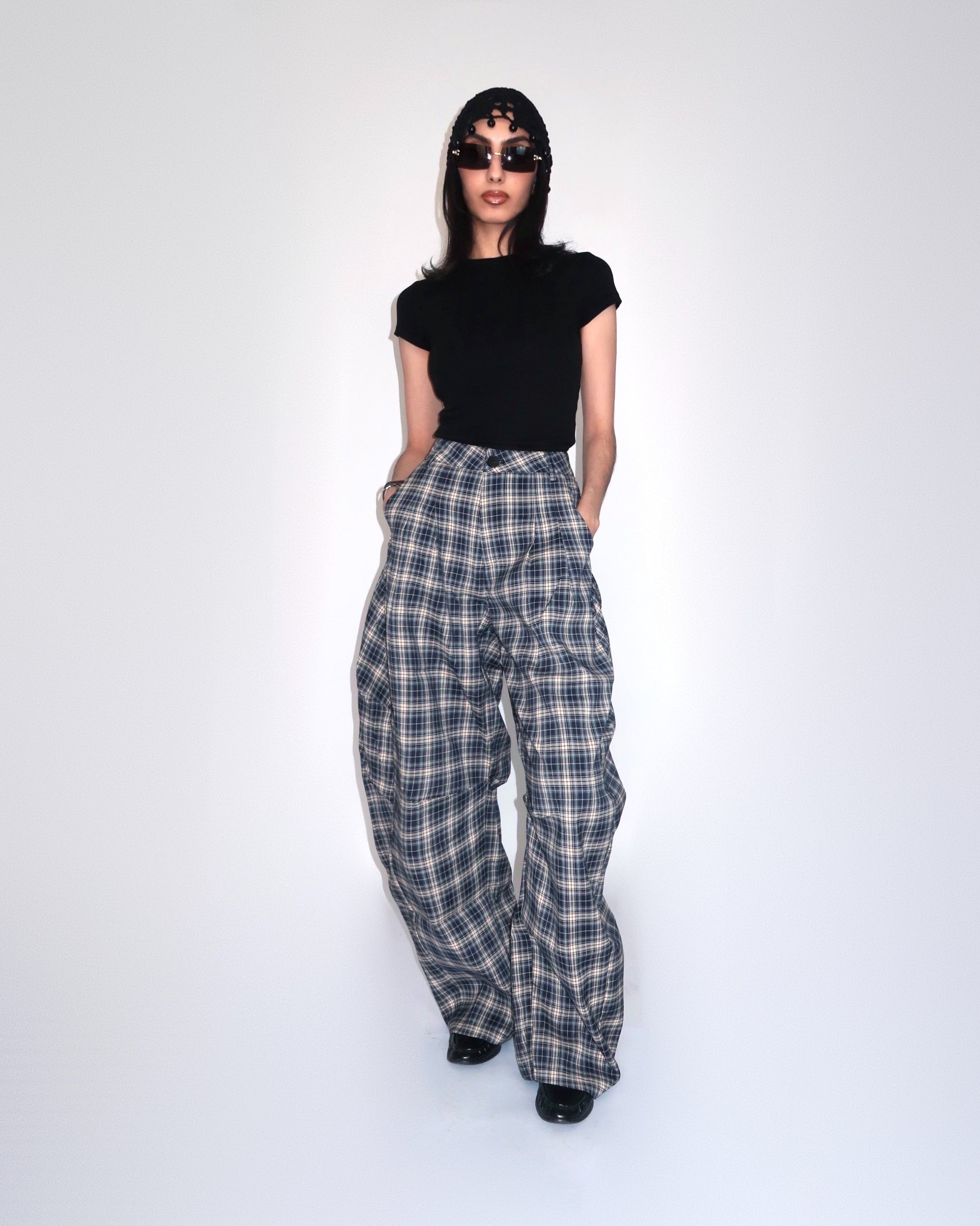 Pantalon Large à Carreaux - Coupe Ballon