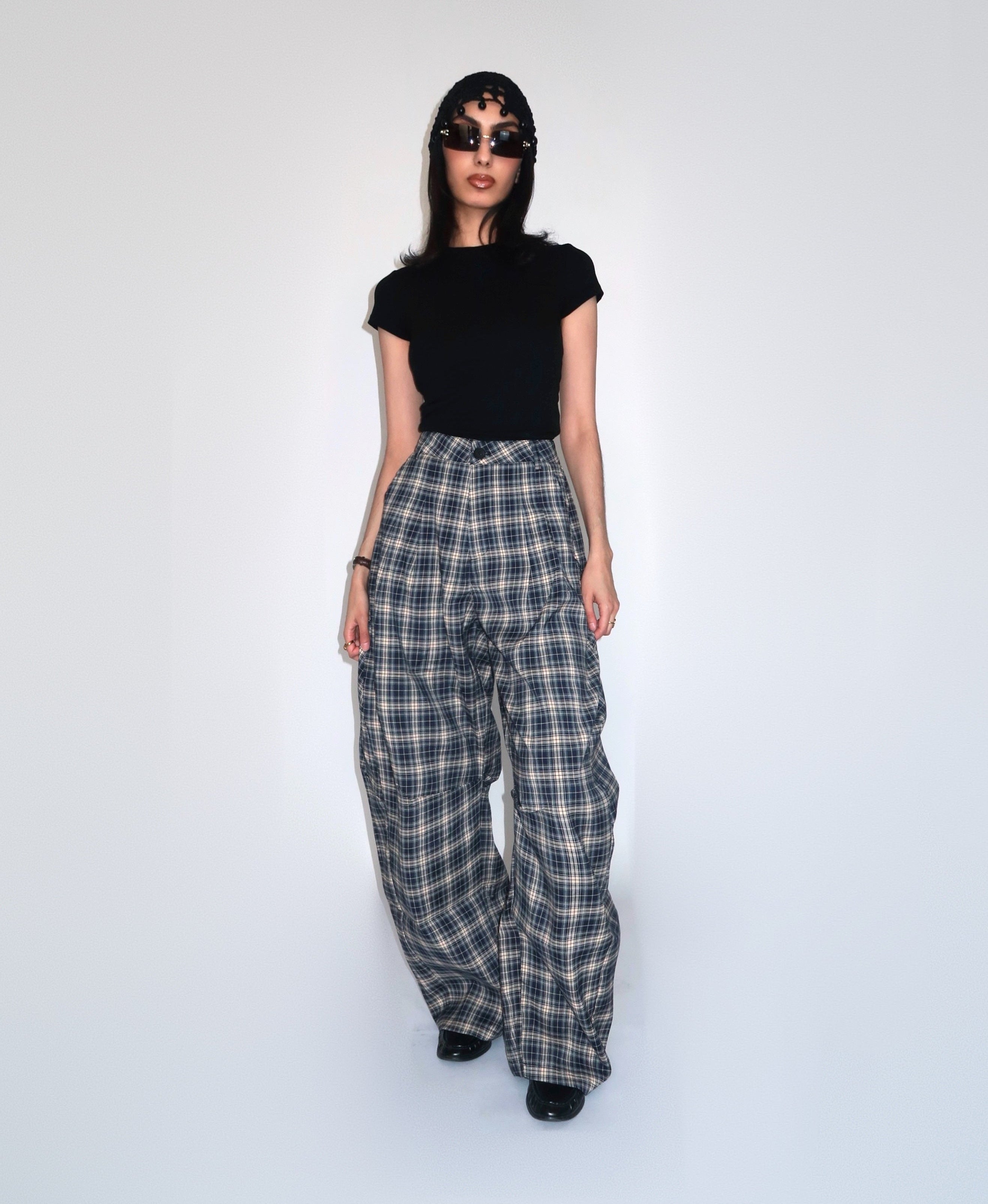 Pantalon Large à Carreaux - Coupe Ballon